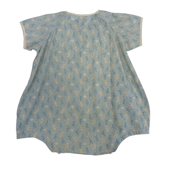 Vintage Handmade Blue Yellow Printed Short Sleeve Bubble One Piece Boys ASIS - Picture 4 of 5